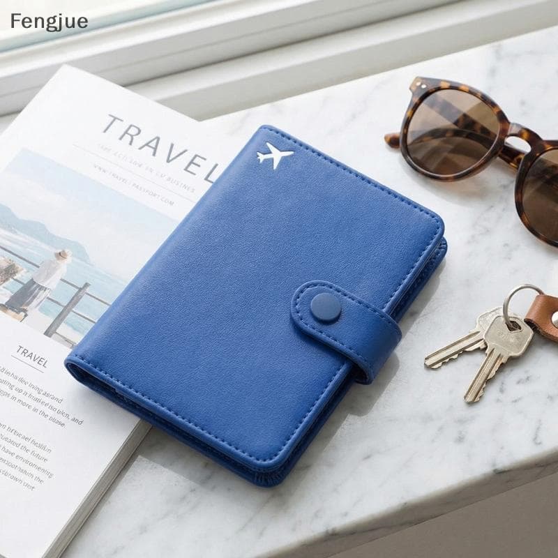 Fengjue Porta-Passaporte À Prova D'água Para Viagens , Capa De Couro PU , Organizador De Carteira De Cartão De Crédito ,
