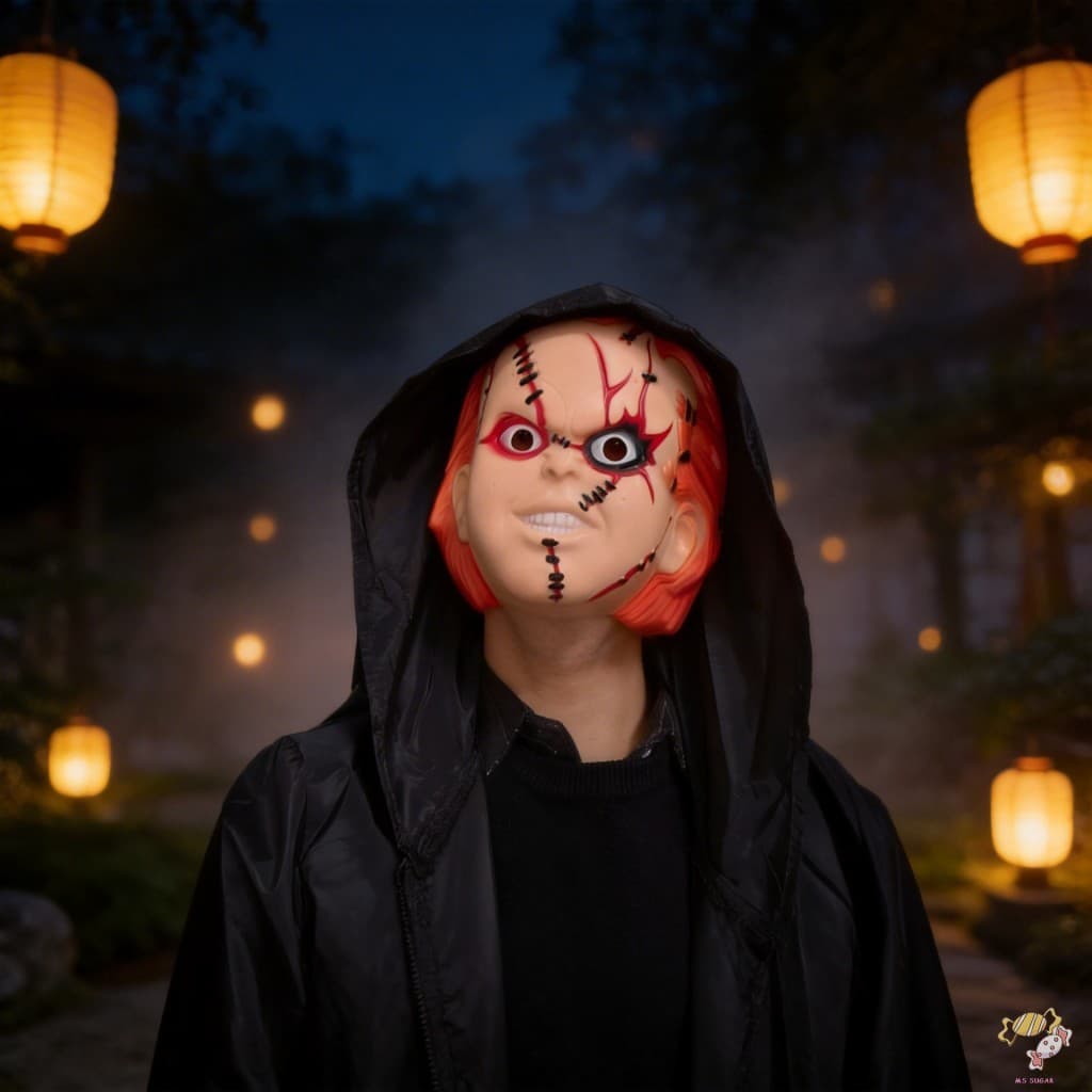 Boneca Fantasma De Máscara De Terror De Halloween-Adereço De Fantasia De Filme Plástico Para Cosplay