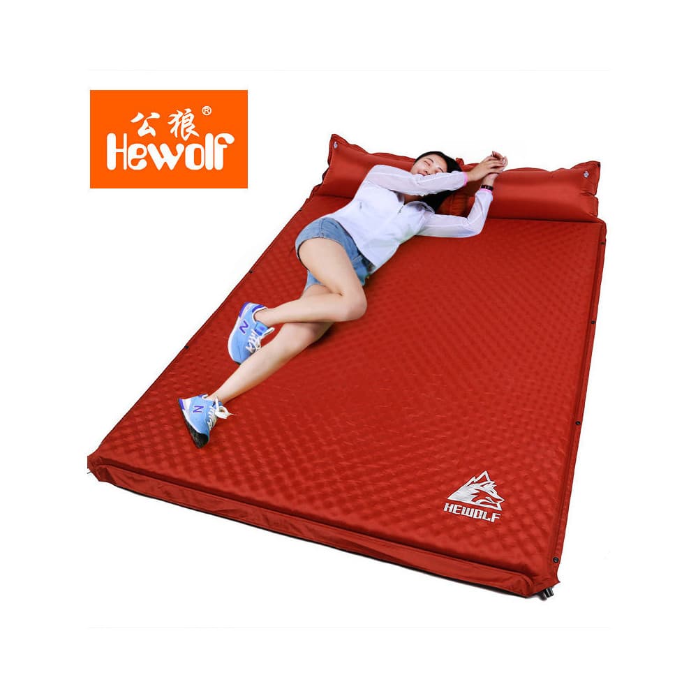 Almofada inflável automática de lobo masculino, almofada à prova de umidade para barraca ao ar livre, almofada de dormir