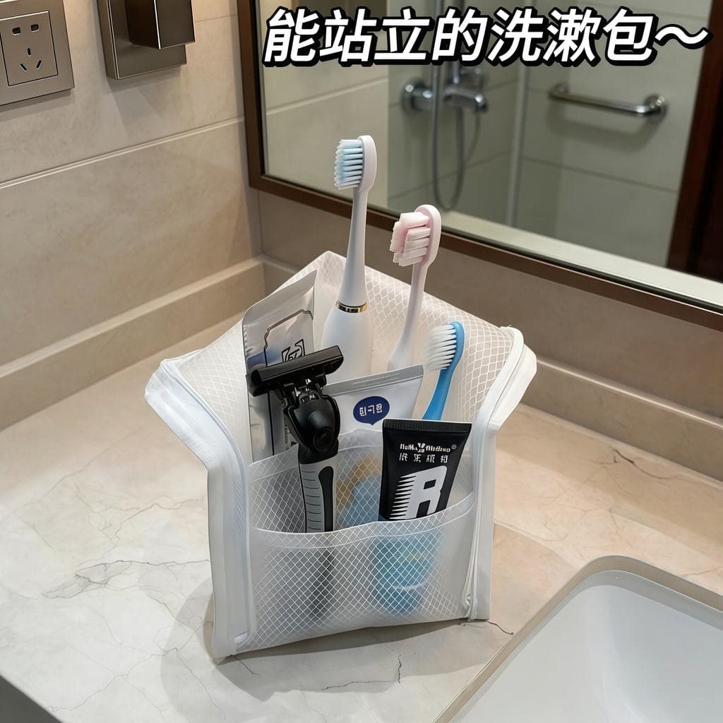 Bolsa cosmética suportável!Bolsa de armazenamento de cosméticos para escova de dentes à prova d'água para viagem portáti