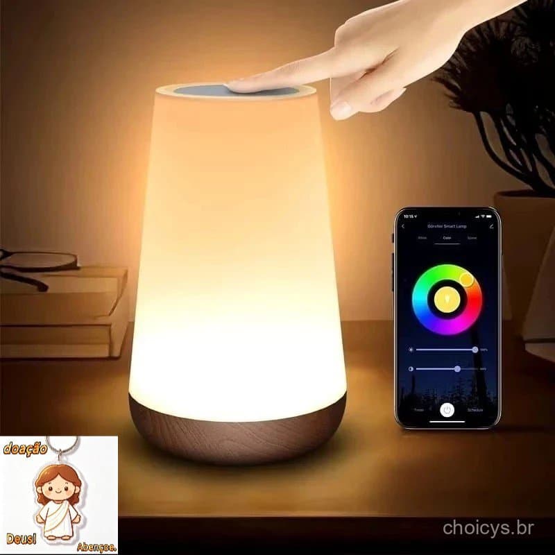 Luminária de Led Toque Com Luz Rgb Com Mudança de Cor
