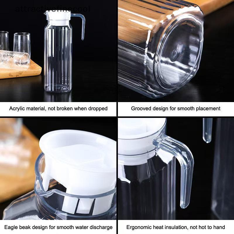 Jarra De Suco De Água , Garrafa Transparente De Plástico Para Armazenar Sucos Frescos E Bebidas Cozinha , Geladeira , Po