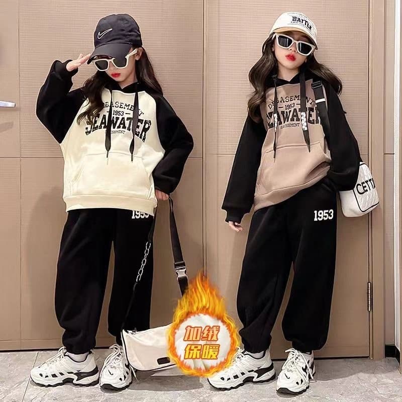 Meninas terno primavera outono 2026 novo estilo roupas para meninas crianças outono moletom roupas esportivas grandes cr