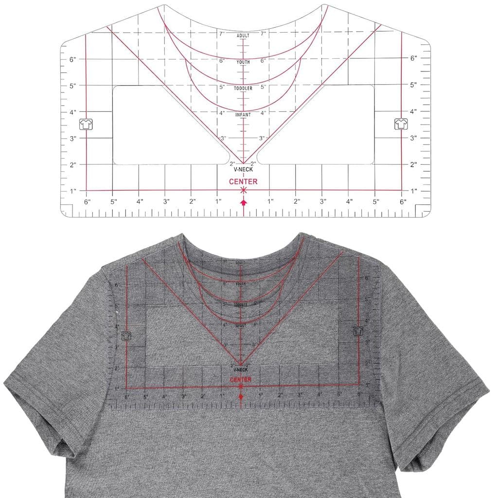 YUXIANLB Guia de Medição para Camisetas para Alinhamento de Vinil, 2 Peças de Ferramenta de Medição para Camisetas para