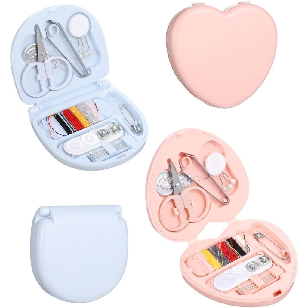 2 Peças Kit de Costura de Viagem Mini Kit de Costura Portátil Máquina de Costura de Mão Tamanho de Viagem Profissional K