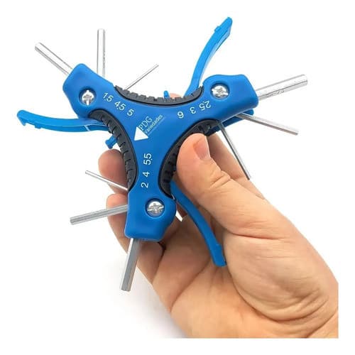 Jogo Chave Allen Curta Canivete Bicicleta Cr-v 9 Peças Azul