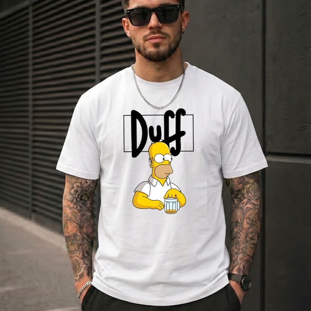 Camiseta Personalizada Homer Simpsons Beer Duff StreetWear 100% Algodão