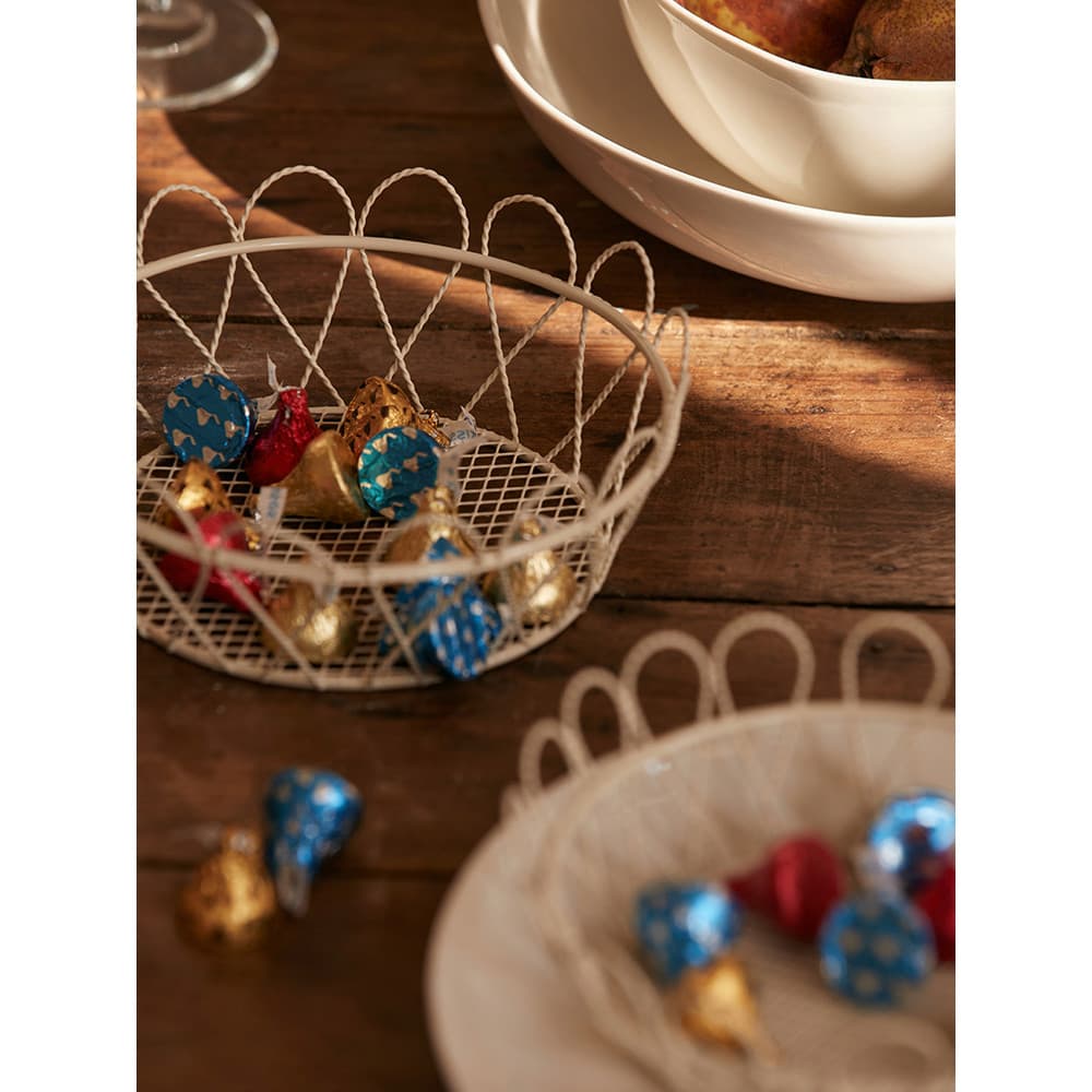 Mini cesta de armazenamento lanches doces ferro pequena cesta de armazenamento Retro Desktop diversos quadro ferro cesta