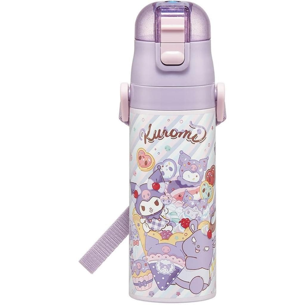 Garrafa de água skater para crianças bebida direta Sanrio Kuromi lanches extravagantes Weets meninas armazenamento legal apenas aço inox