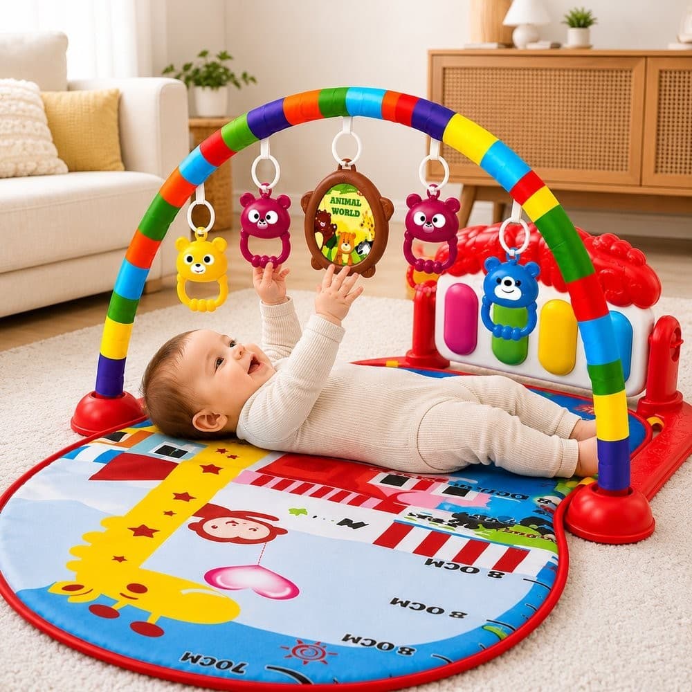 Tapete Musical para Bebê com Arco Vermelho