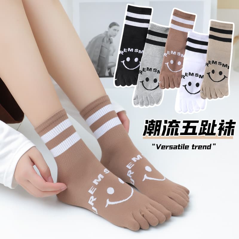 🔥 Meia Canela 🔥 VENDA QUENTE Five Toe Socks Cinco Dedo Meias Inverno Feminino Mid-tube Puro Algodão Meias Cinco Dedos