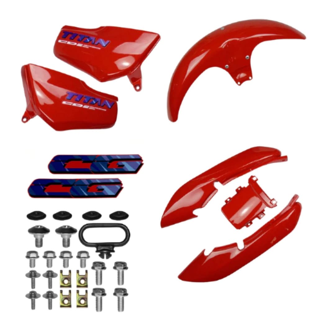 Carenagem Completa Cg Titan 125 95-99 Vermelha