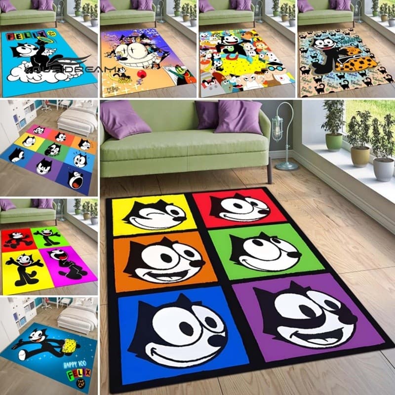 Tapete bonito do gato Philip dos desenhos animados, sala de estar quarto sofá tapete Anti-incrustante resistente ao desg