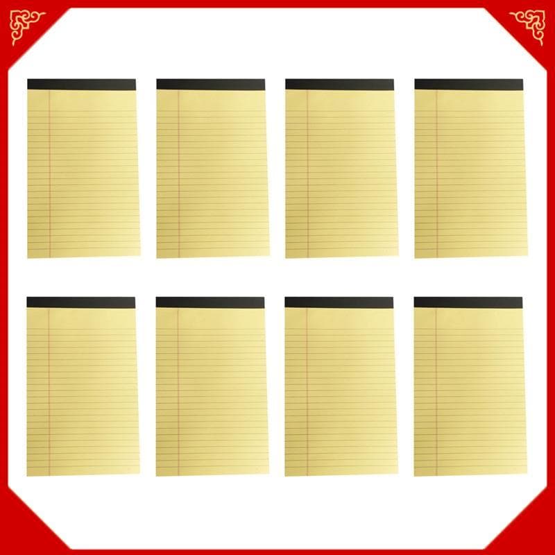 Blocos De Notas Amarelos 5X8 , 8 Pacotes De Pequenos 5X8 Bloco Perfurado Governado Universitário Para Trabalho Fácil De