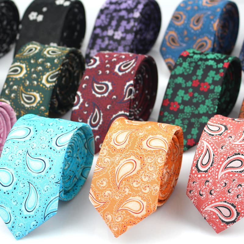 Gravata masculina Paisley caju flor poliéster seda Retro moda masculina gravata 6cm gravata de banquete de negócios