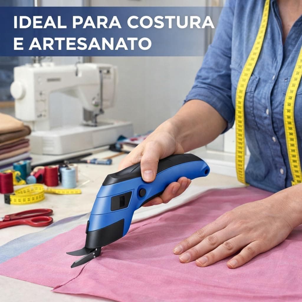 Tesoura Elétrica Recarregável Sem Fio USB para Tecido Couro Papelão Plástico EVA Artesanato Corte Portátil