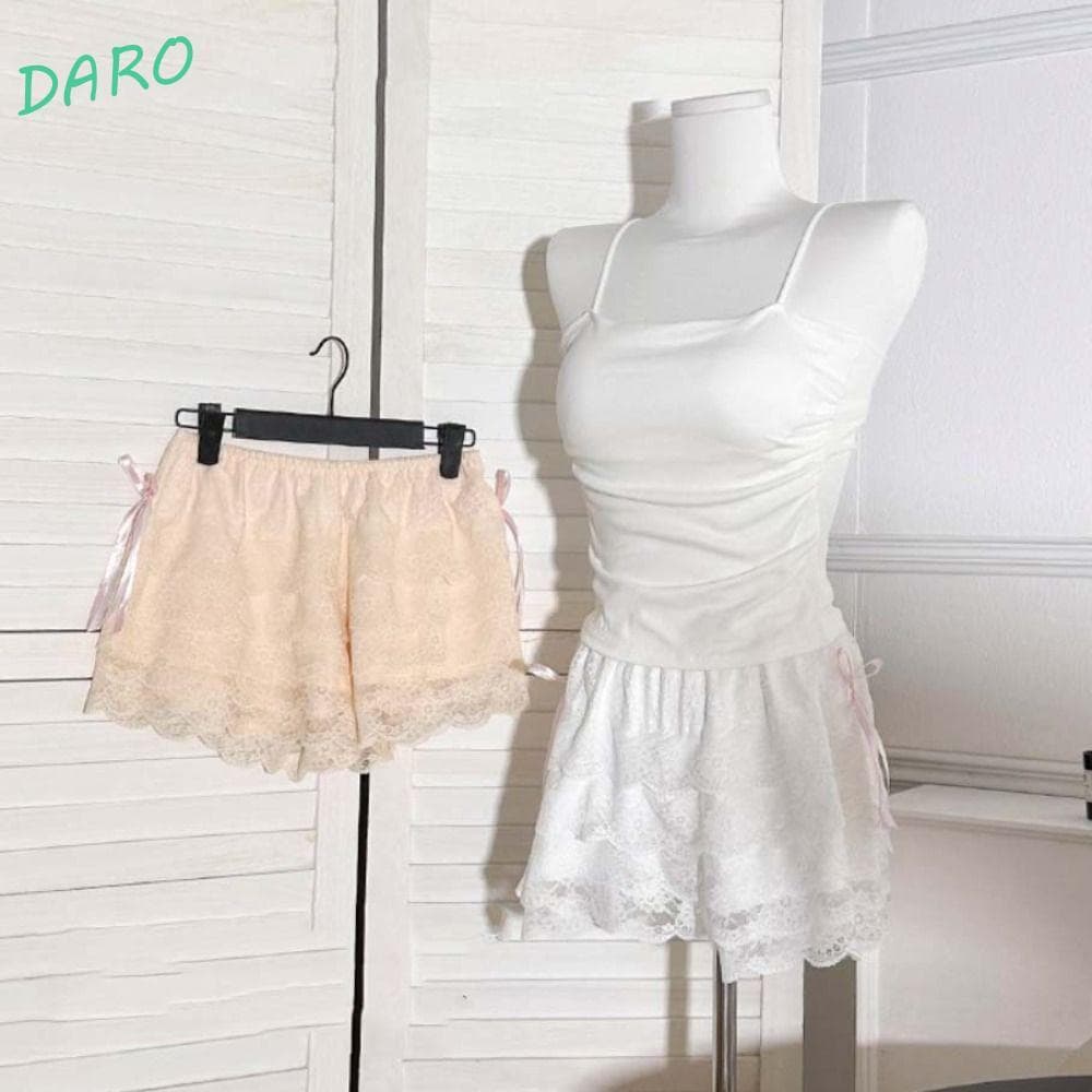 Calças De Segurança De Renda DARO , JK Lolita Bowknot Curtas Soltas De Verão , Shorts Antirreflexo Multicamadas Feminino