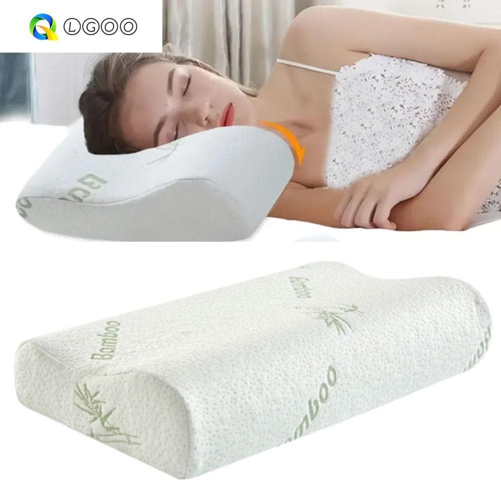 Travesseiro De Memória De Bambu LGOO , Travesseiros Ortopédicos De Rebote , Algodão Com Suporte Macio Para Pescoço