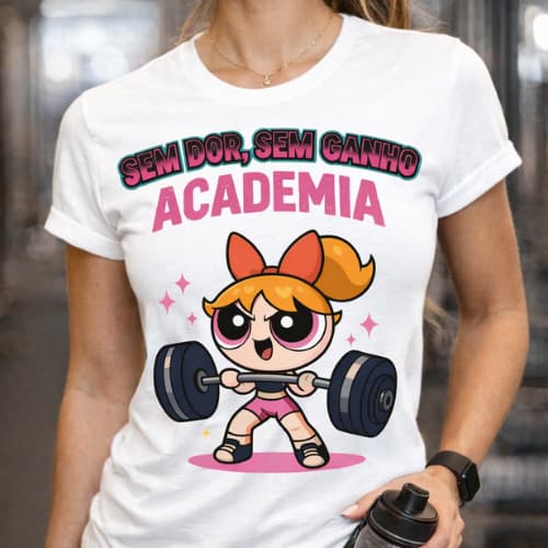 camiseta academia feminina treino crossfit sem dor sem ganho fitness musculacao treino funcional gym ESTAMPADA Envio Ja