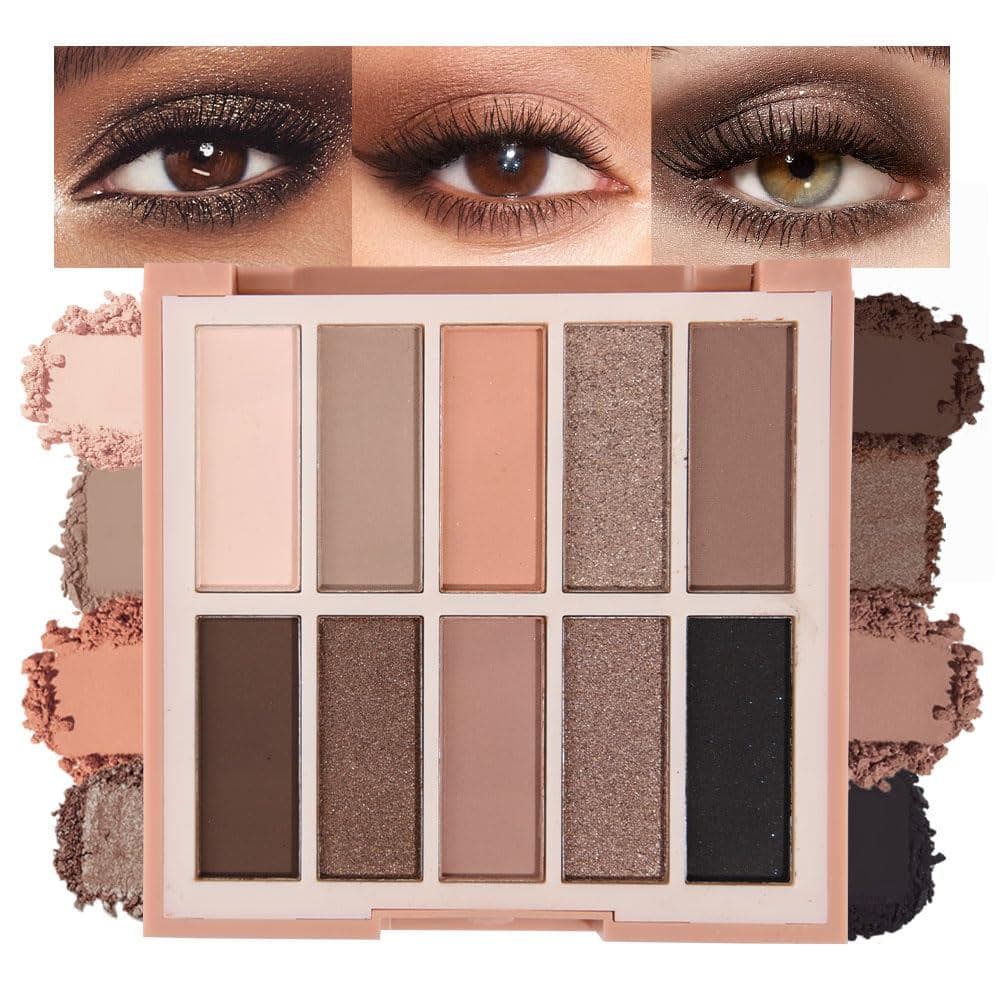 CAKAILA Paleta de Sombras para Olhos em Tons Neutros, Paleta de Sombras Cremosas em Tons de Marrom Bronze Matte, Paletas