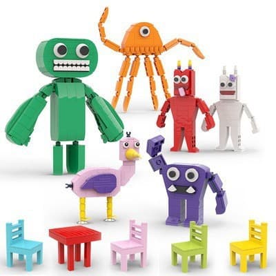 MOC Banban Paradise Garden Rainbow Friends Bonecos Blocos Pequenos de Jardim de Infância Blocos de Construção Compatívei