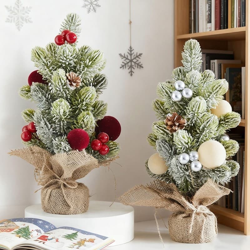 yu Enfeite De Árvore De Férias Para Exibição De Prateleira E Peitoril De Janela Mini Detalhes De Natal Com Aparência Em