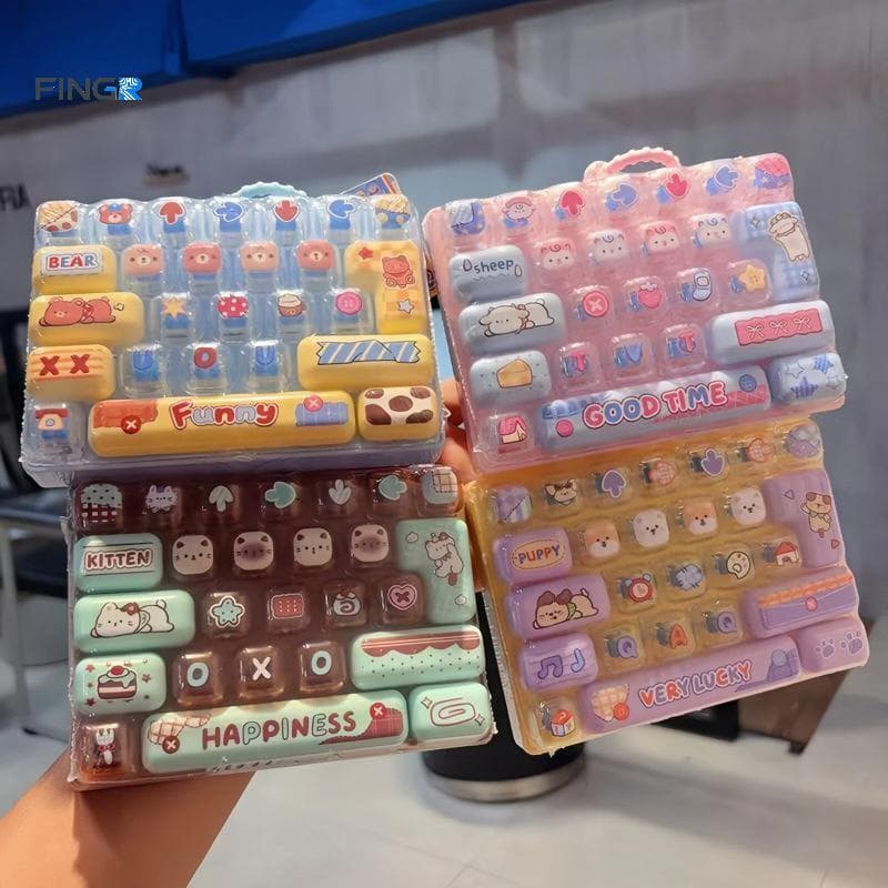 FINGE 26 Chave Teclado Chaveiro Mini Dedo Clier Alívio Do Estresse Brinquedo Sensorial Para Crianças Festa De Aniversári