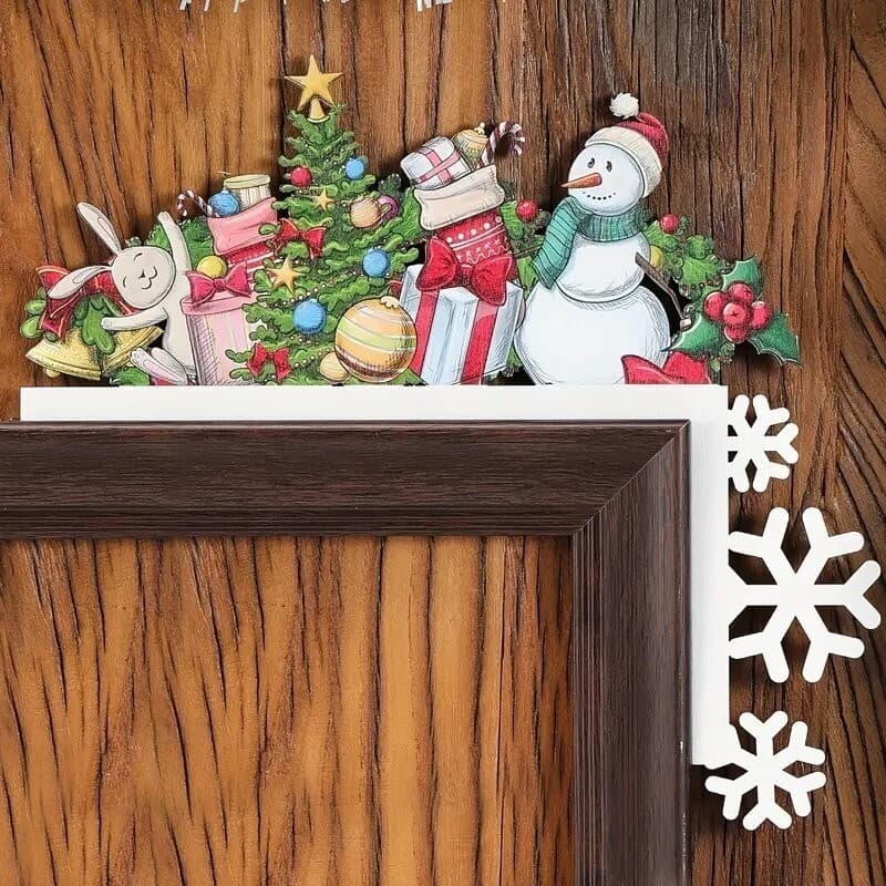 Nova Moldura De Porta De Natal De Madeira Ornamentos Engraçado Pingente Decoração Para Casa De Parede Presentes De Ano N
