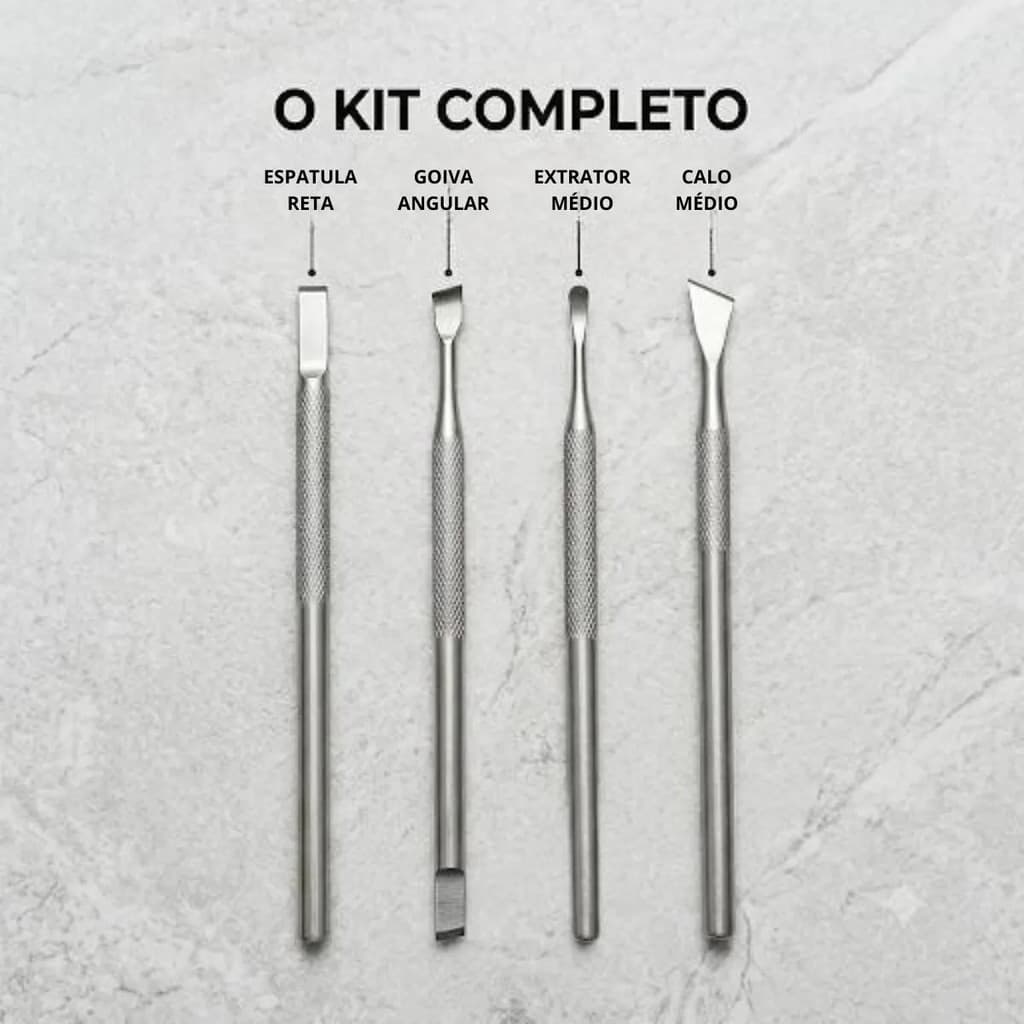 Kit Manicure 4 peças Corretor De Unha Encravada Inox podologia