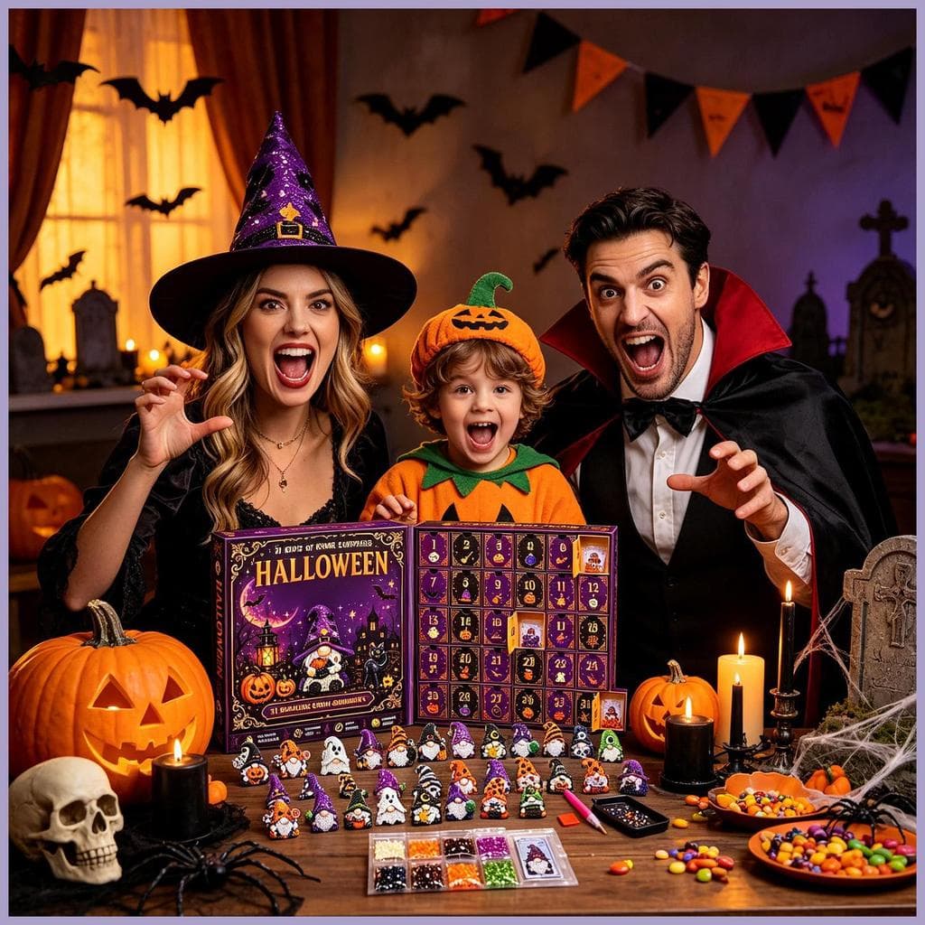 Calendário De Halloween Advento 31 Dias Gnome Mosaico Arte DIY Conjunto Contagem Regressiva Para Escritório Em Casa onwa