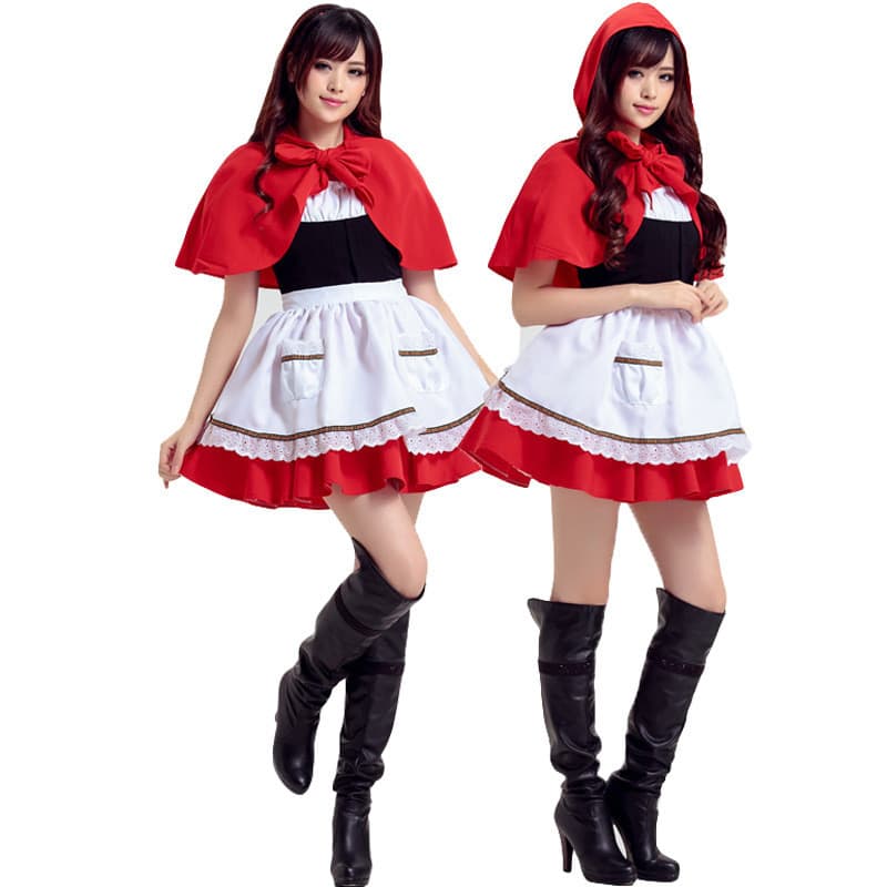 Halloween Anime jogar traje pequeno capuz vermelho traje Cosplay traje de palco adulto pouco capuz vermelho