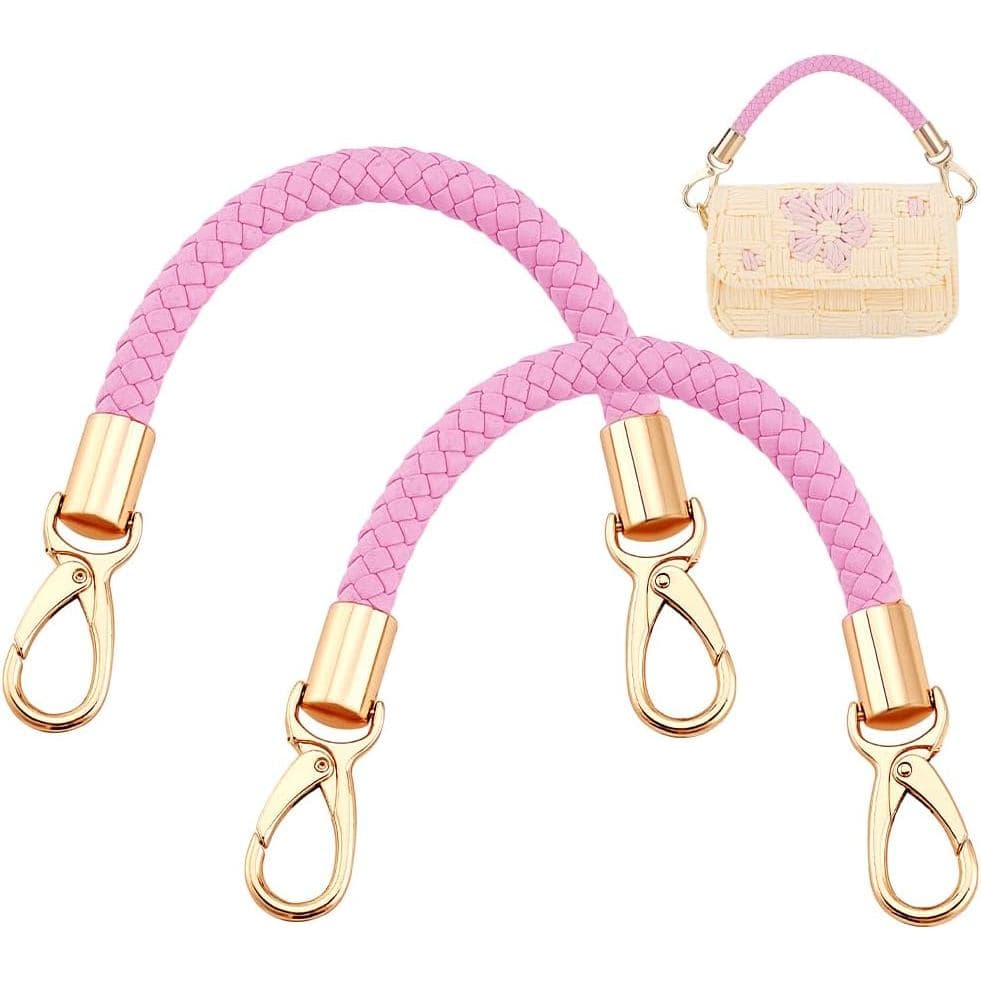 Alças Trançadas para Bolsas PH PandaHall, Alças de Couro para Bolsas, Alça Curta para de Ombro, Bolsa de Crochê