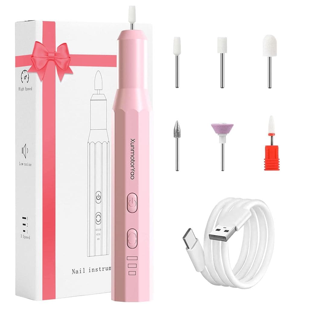 Kit de Lixa de Unhas Sem Fio, Lixa Elétrica para Unhas de Gel Acrílico, 3 Velocidades Ajustáveis, Ferramentas Elétricas