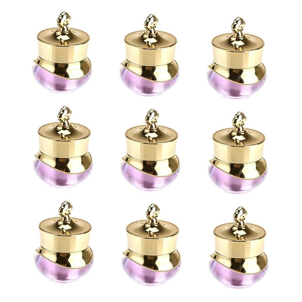 10 Packs 5 gram/5ml Gold Crown Empty Cream Jars Lip Balm Bottles Container Refillable Cosmetic Sample Jars Makeup Plasti
