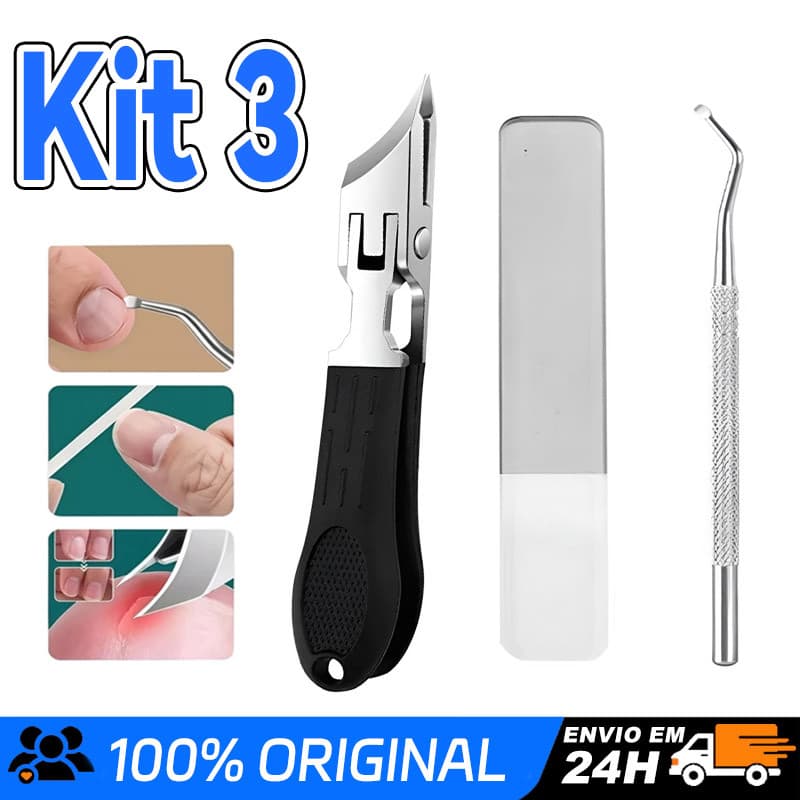 3 Peças Cortador Unhas Bico de Águia 25° Super Inclinado Anti-Respingos Aço Inoxidável para Unhas Grossas e Cutículas