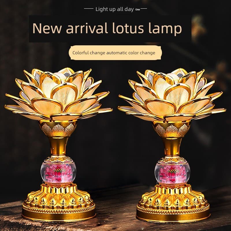🔥 Objeto Religioso​ 🔥 Luminária LED​ Economia de Energia Lâmpada de Lótus Novo Colorido Doméstico led plug-in Buda Fre