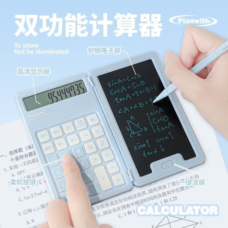 Planwith calculadora manuscrita ins estudantes da escola primária de alta aparência mini calculadora portátil multifunci