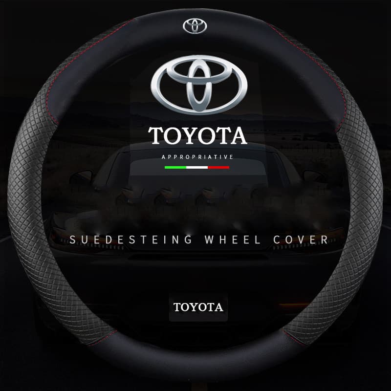 Capa de volante em fibra de carbono adequada para Toyota Vios, Corolla, Levin, Camry, Reiz, capa de couro antiderrapante