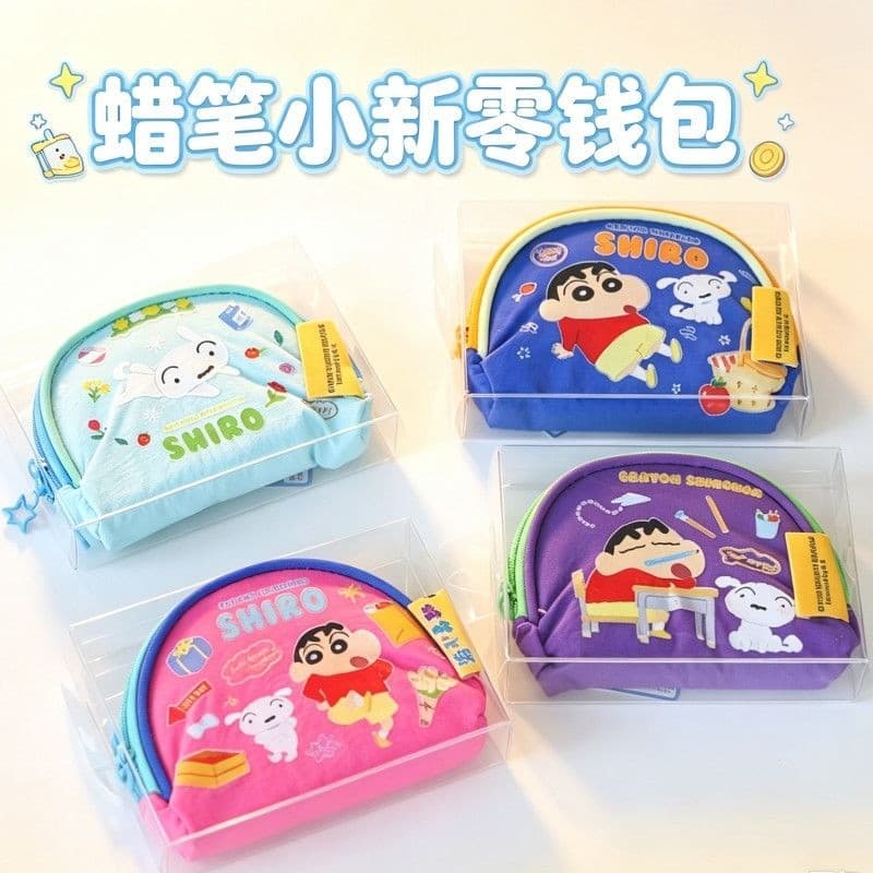 Autêntico Porta-moedas de Desenho Animado Crayon Shin-chan, Pingente Fofo, Bolsa de Armazenamento de Moedas Infantil, Me