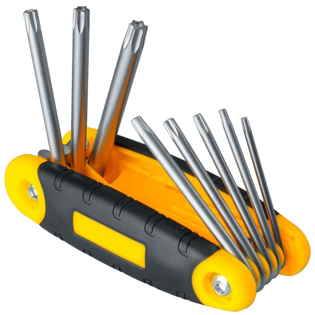 Jogo De Chave Torx Profissional De Aço Cromo Canivete Dobrável Resistente 8 Tamanhos