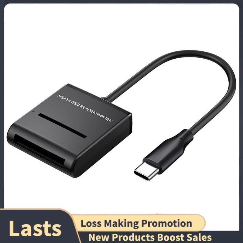 MSATA Easy Drive Cable Cabo De Disco Rígido Type C Mini USB3.1 Gabinete Externo 6 Gbps Unidade De Estado Sólido De Alta