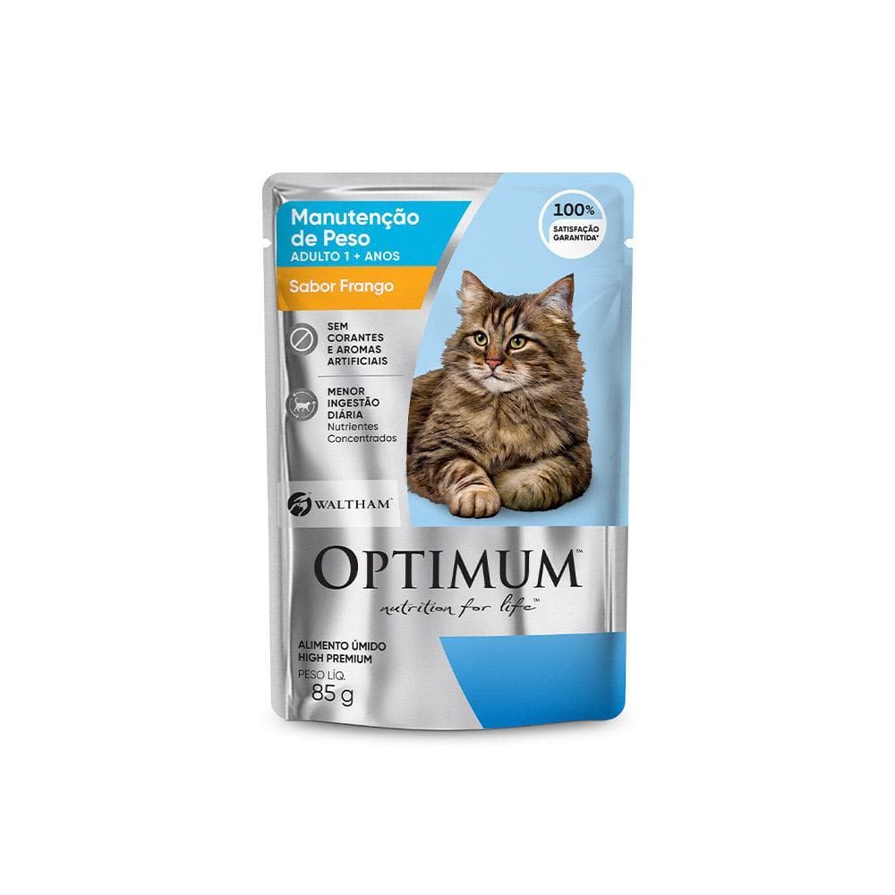 Sache Optimum Sachê Manutenção Peso Gatos ad Frango 85g