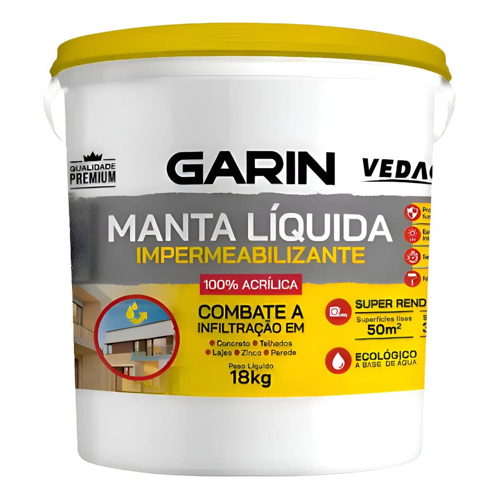 Manta Líquida Impermeabilizante 18kg Cinza GARIN