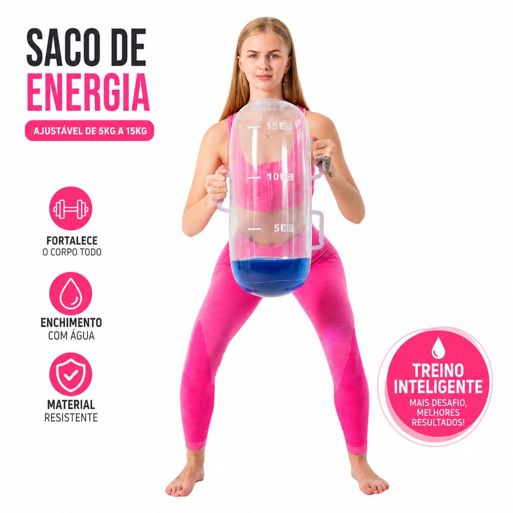 Saco Energia Água Peso Água Portátil Treinamento Força Estabilidade Fitness Saco Areia Equipamento Academia Casa