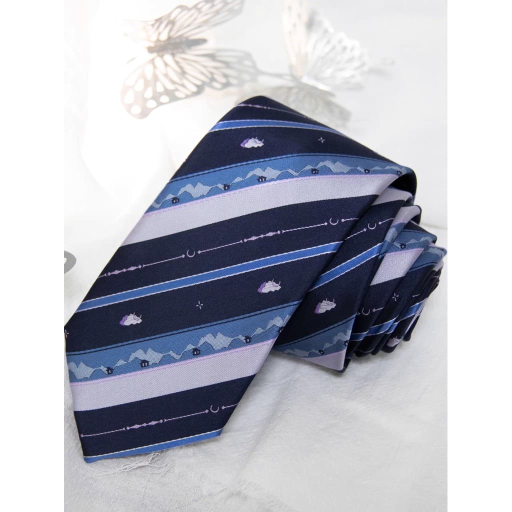 [Pantervira] Dream Deep dk/jk Gravata Masculina Azul Estilo Preppy Material Escolar Uniforme de Estudante Acessórios par