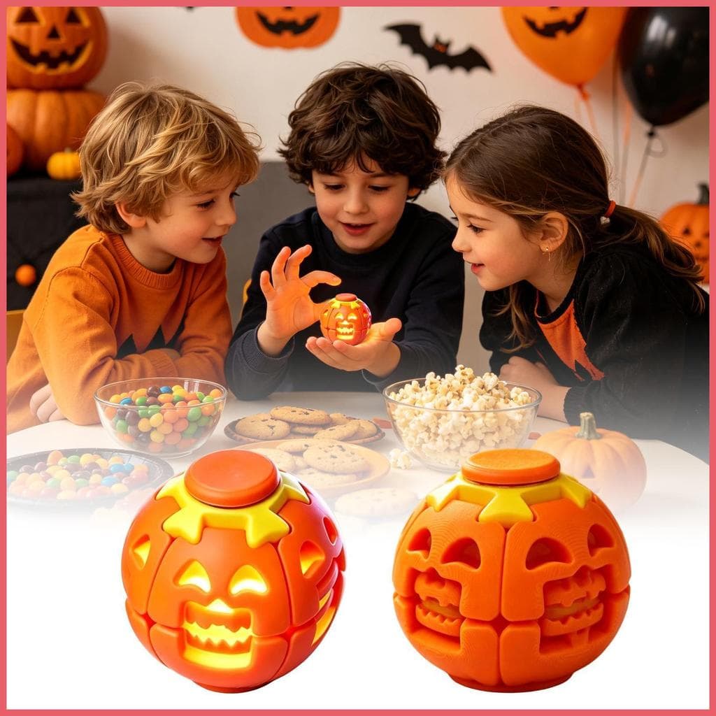 Pressione Para Girar Bola Halloween Abóbora Engraçado Portátil Brinquedo Sensorial E Casa Escola Escritório xurit2br