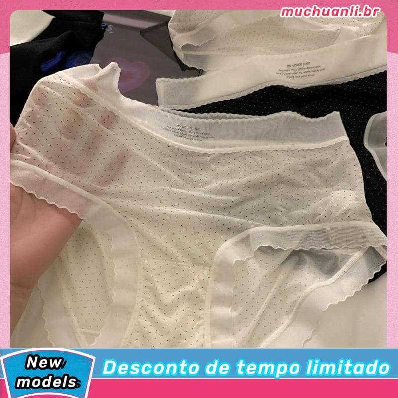 4 doce série MIU bolinhas classe a meninas máscara de seda gelo sentir calcinha meninas estilo fino senhoras tecido sem