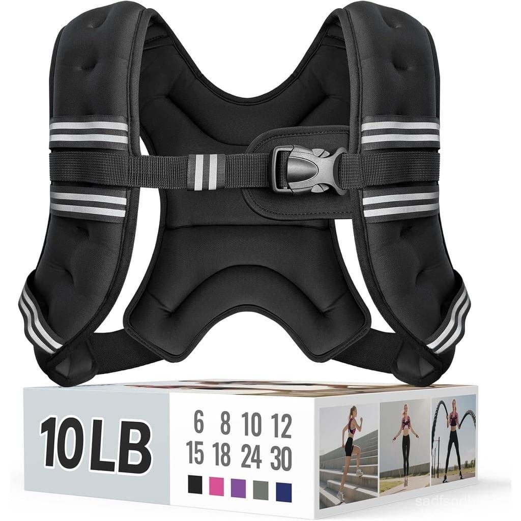 Colete com Peso Zeerun, 6lbs/8lbs/10lbs/12lbs/15lbs/18lbs/20lbs/24lbs/30lbs, adequado para homens e mulheres, com faixas