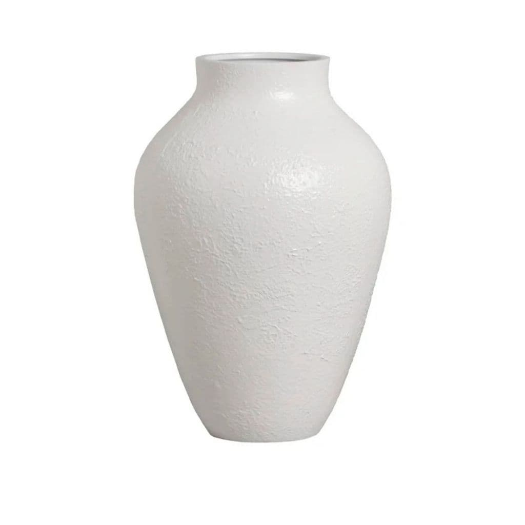VASO DECORATIVO CERAMICA TEXTURIZADO OFF WHITE 20CM FLORARTE