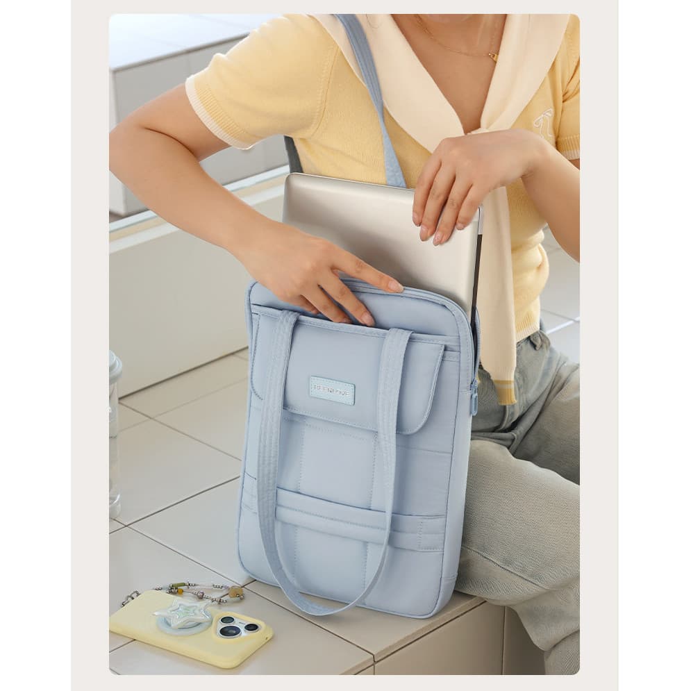 Bolsa de computador anticolisão Bolsa de mão Bolsa de armazenamento de ombro adequada para computador Tablet Laptop de 4